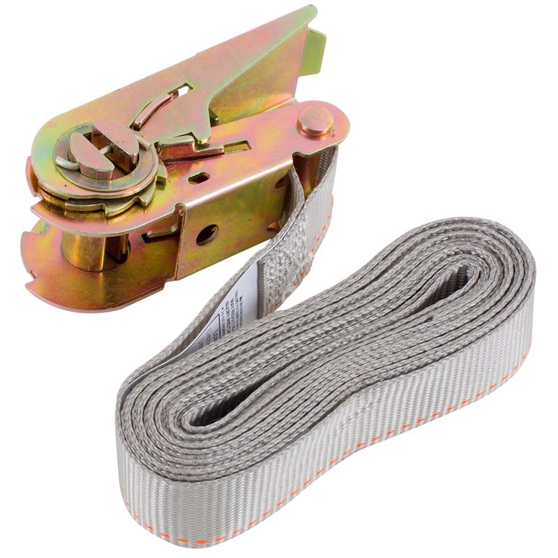 Keeper 1 in. W X 13 ft. L Gray Tie Down w/Ratchet 400 lb