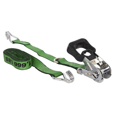 Keeper 1.5 in. W X 16 ft. L Green Ratchet Tie Down Strap 1666 lb