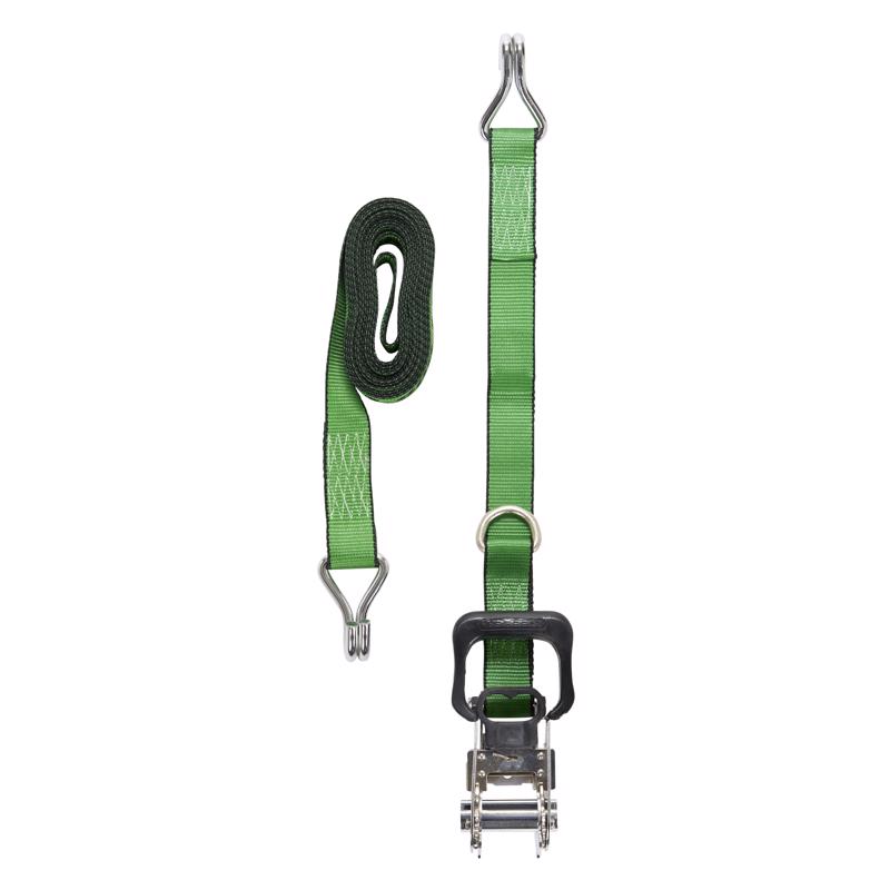 Keeper 1.5 in. W X 16 ft. L Green Ratchet Tie Down Strap 1666 lb