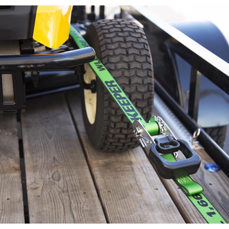 Keeper 1.5 in. W X 16 ft. L Green Ratchet Tie Down Strap 1666 lb