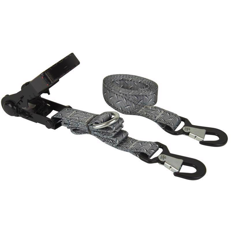Keeper Ergo-Torque 1.25 in. W X 8 ft. L Gray Ratchet Tie Down Strap 800 lb 2 pk