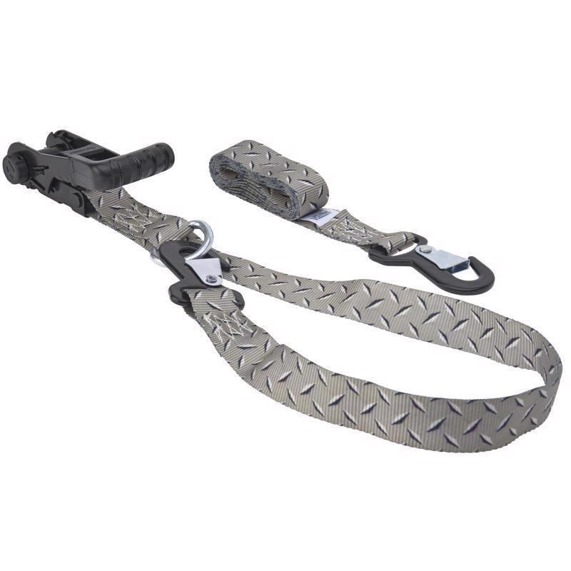 Keeper Ergo-Torque 1.25 in. W X 8 ft. L Gray Ratchet Tie Down Strap 800 lb 2 pk