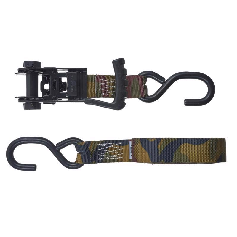 Keeper Ergo-Torque 1.25 in. W X 16 ft. L Camo Tie Down w/Ratchet 700 lb 2 pk