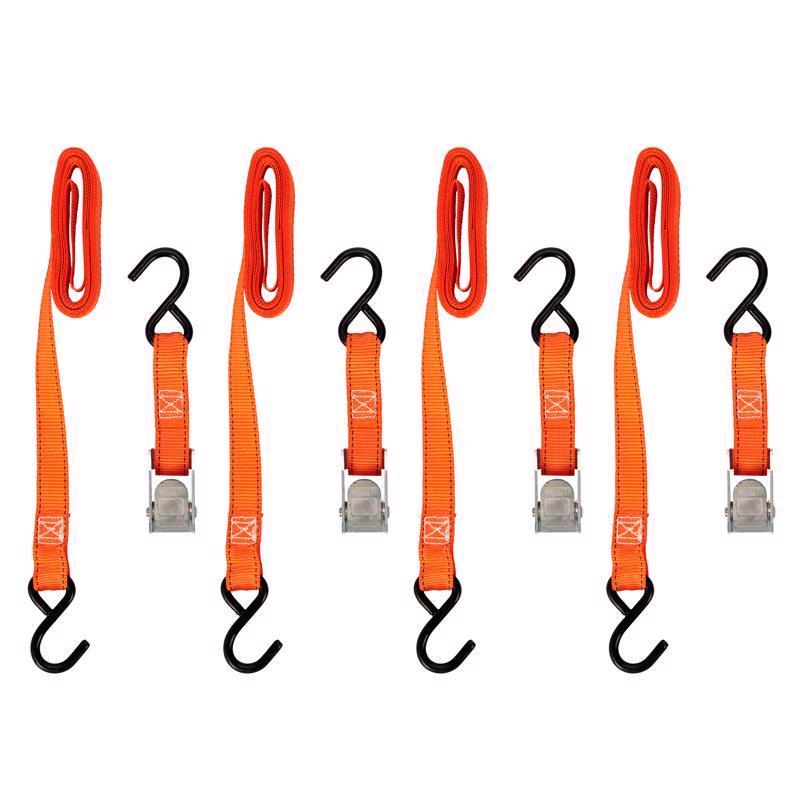 Keeper 1 in. W X 10 ft. L Orange Tie Down Strap 300 lb 4 pk