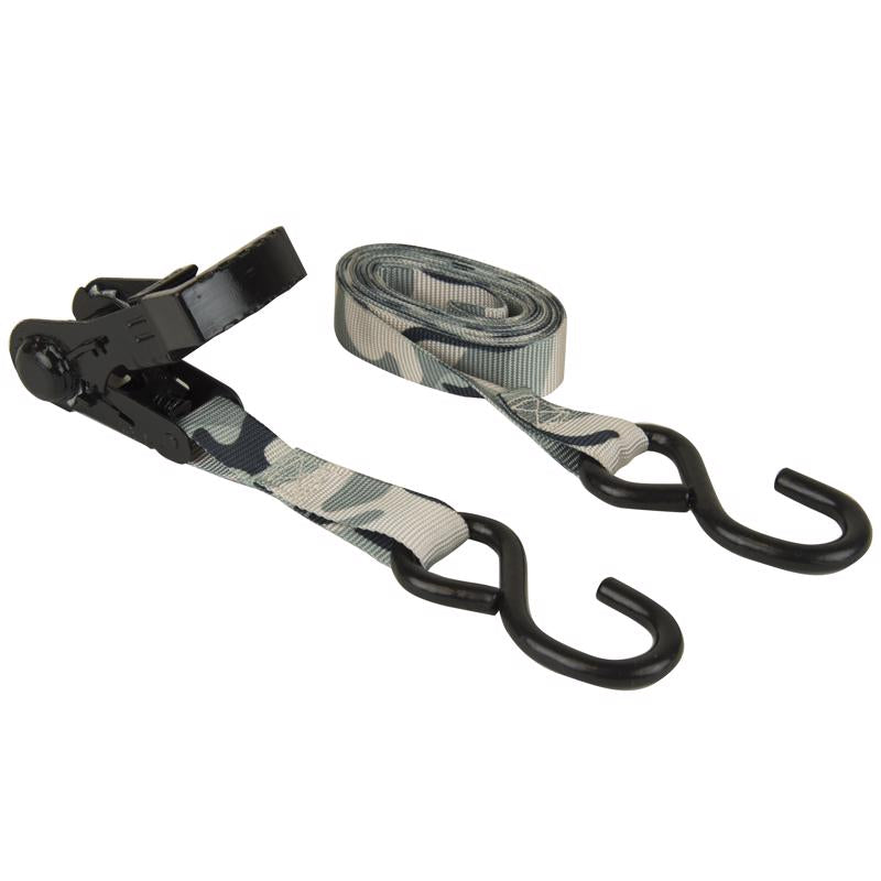 Keeper Ergo-Torque 1 in. W X 10 ft. L Camo Ratchet Tie Down Strap 500 lb 2 pk