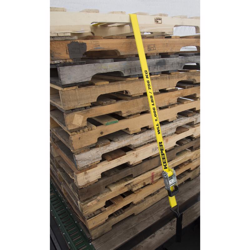 Keeper 1.75 in. W X 15 ft. L Yellow Ratchet Tie Down Strap 1666 lb