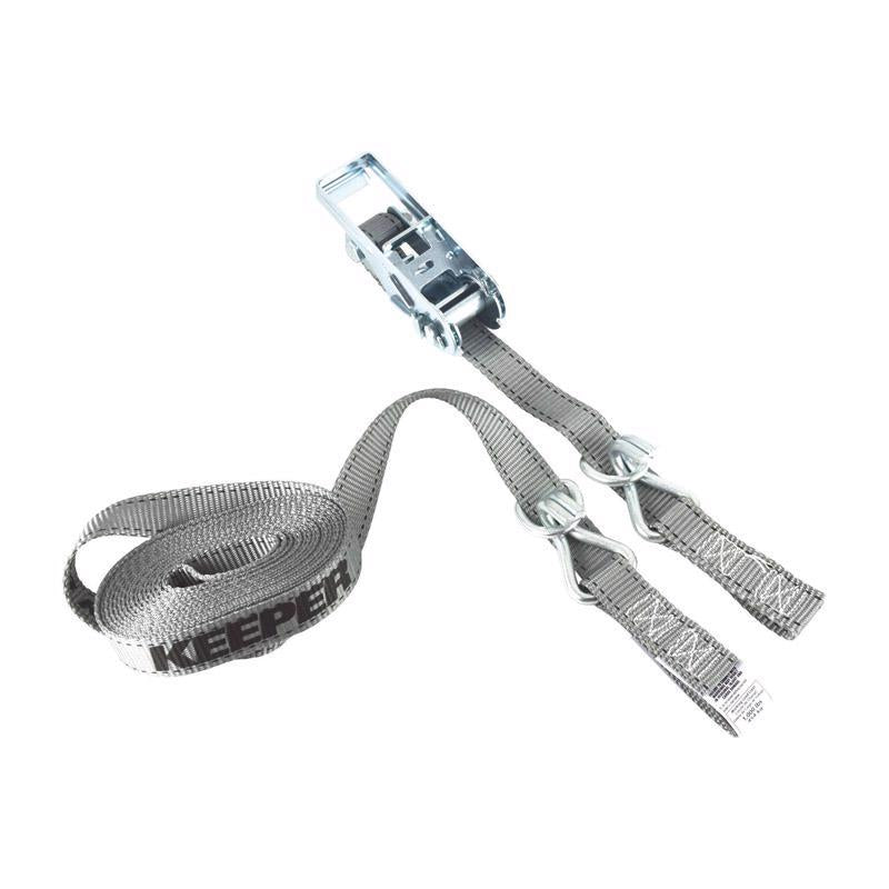 Keeper 1 in. W X 15 ft. L Gray Tie Down w/Ratchet 666 lb