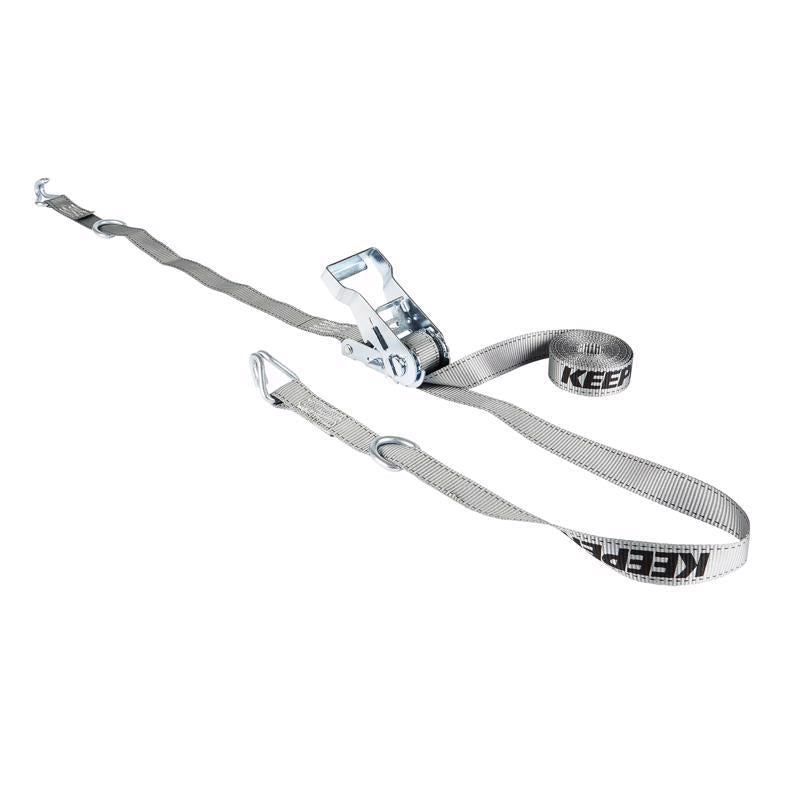 Keeper 1 in. W X 15 ft. L Gray Tie Down w/Ratchet 666 lb