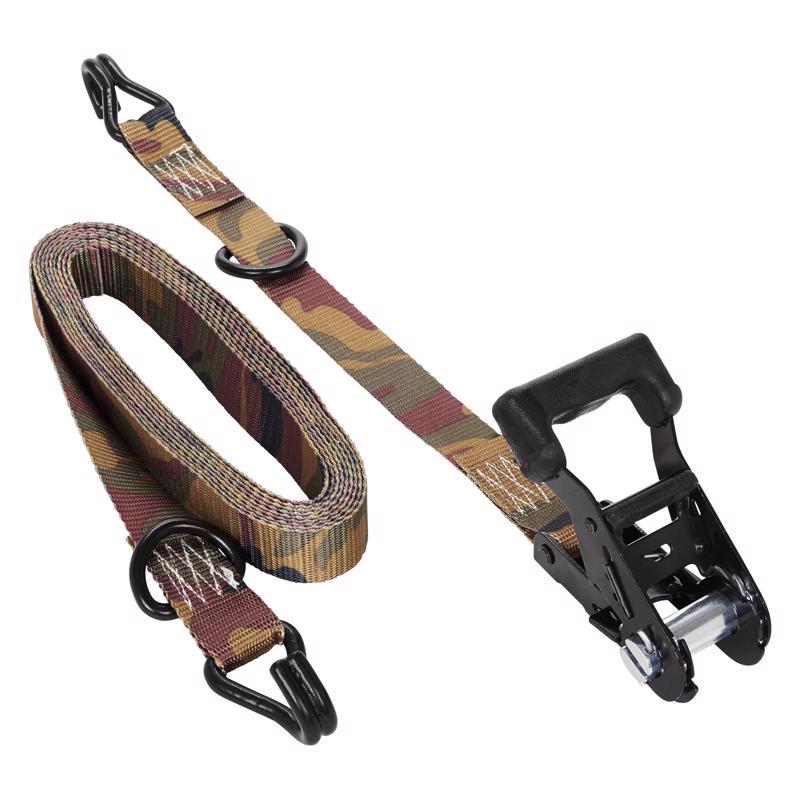 Keeper 1.25 in. W X 16 ft. L Camo Tie Down w/Ratchet 1000 lb 2 pk