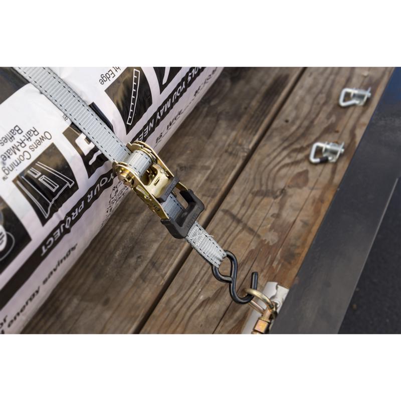 Keeper 1 in. W X 15 ft. L Gray Ratchet Tie Down Strap 500 lb 4 pk