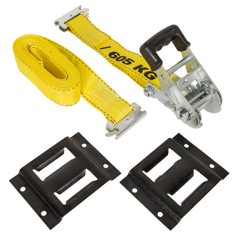 Keeper 1.75 in. W X 15 ft. L Black/Yellow Ratchet Tie Down Strap 1333 lb