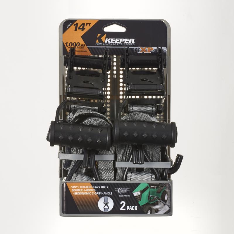 Keeper 1.5 in. W X 12 ft. L Gray Ratchet Tie Down Strap 1000 lb