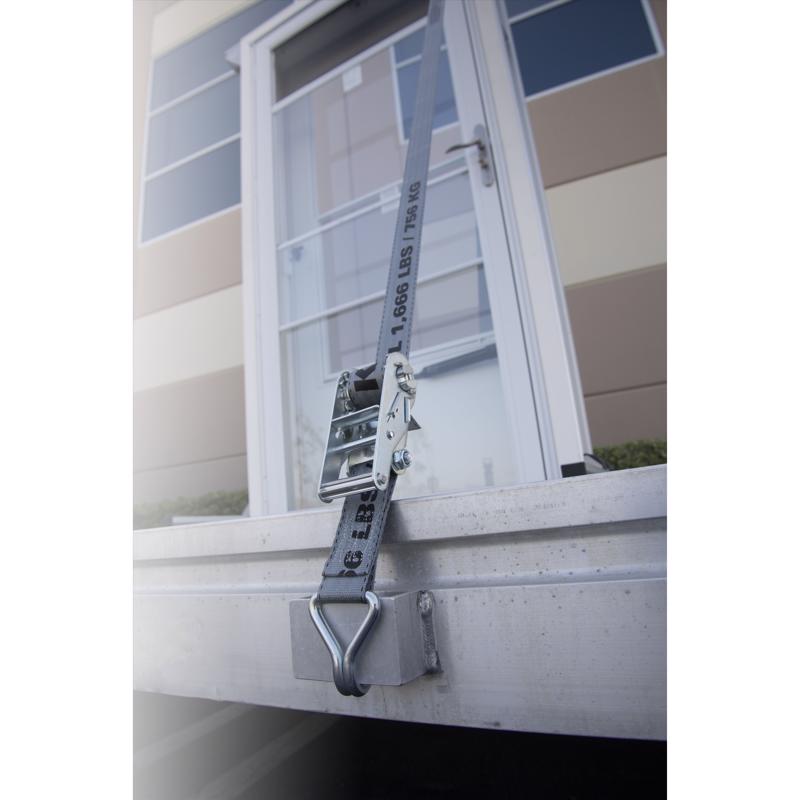 Keeper 1-3/4 in. W X 15 ft. L Black/Gray Tie Down w/Ratchet 1666 lb