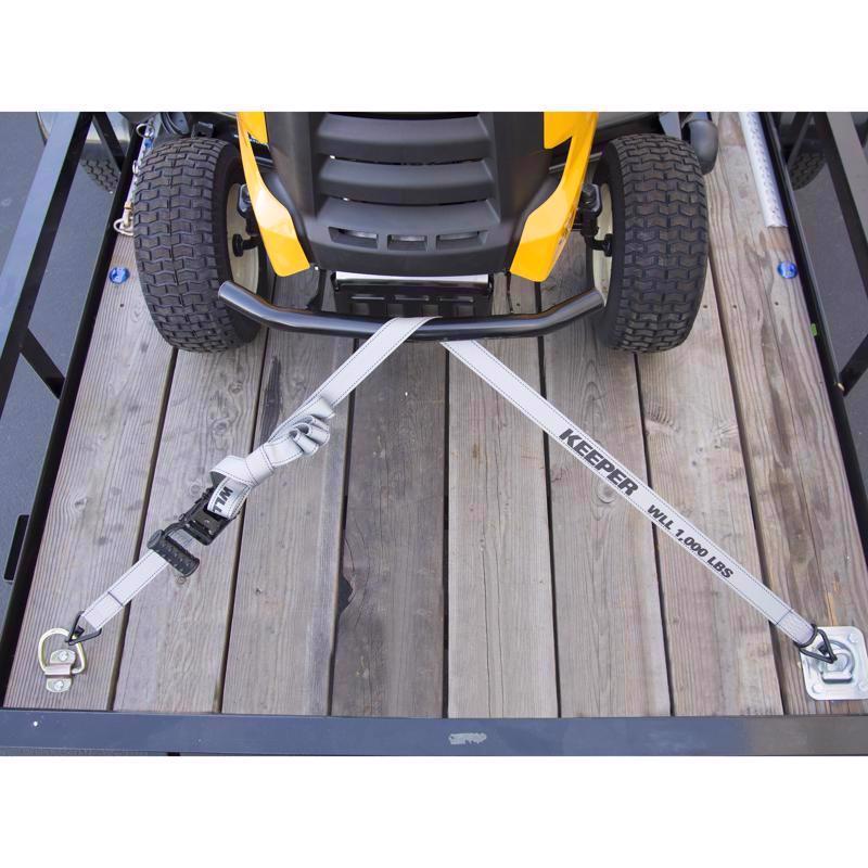 Keeper 1.5 in. W X 14 ft. L Gray Ratchet Tie Down Strap 1000 lb