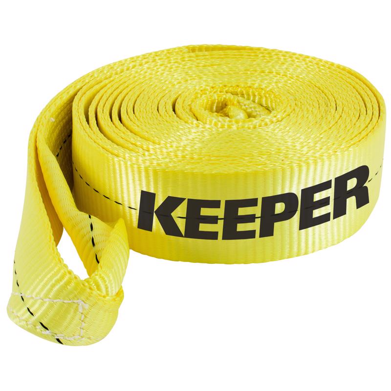 Keeper 3 in. W X 30 ft. L Yellow Vehicle Recovery Strap 15000 lb