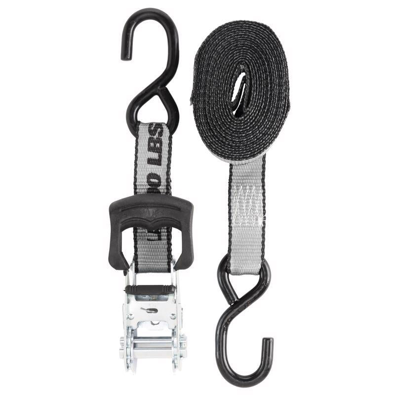 Keeper 1.25 in. W X 14 ft. L Gray Tie Down w/Ratchet 800 lb
