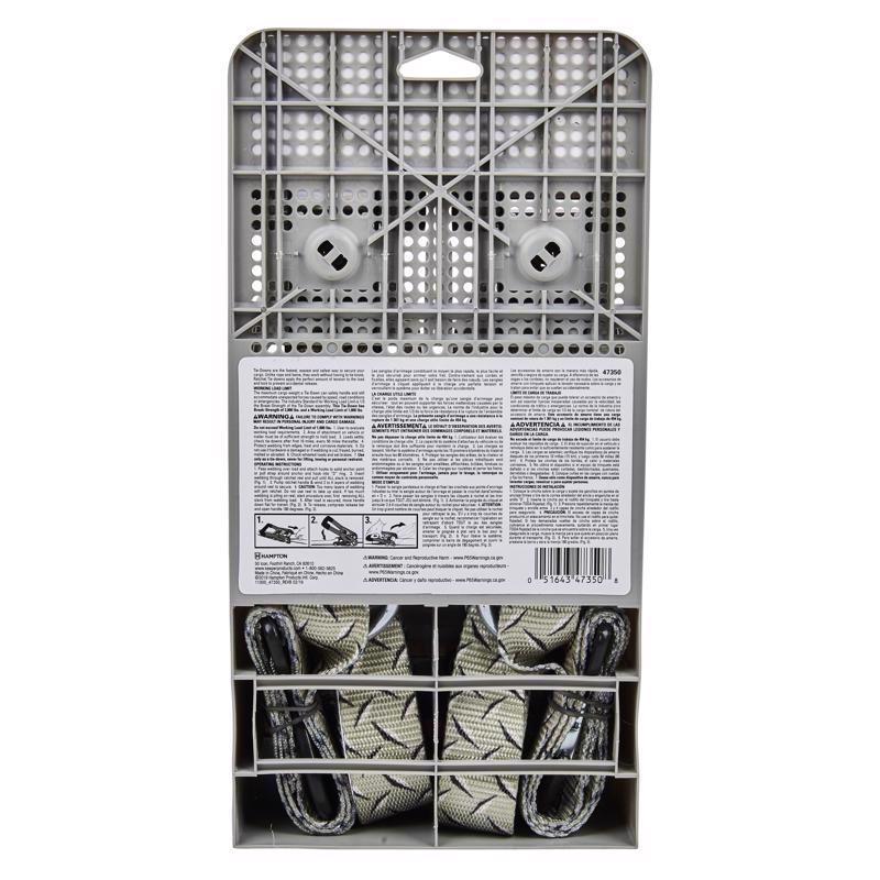 Keeper 1.25 in. W X 8 ft. L Gray Tie Down w/Ratchet 1000 lb 2 pk