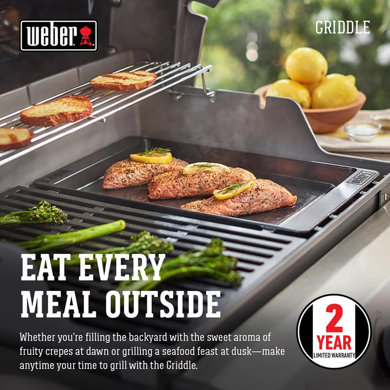 Weber Spirit Cast Iron/Porcelain Grill Top Griddle 17.5 in. L X 11.9 in. W