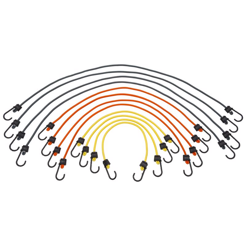 Keeper Assorted Bungee Cord Set 24 in. L X 0.315 in. 12 pk