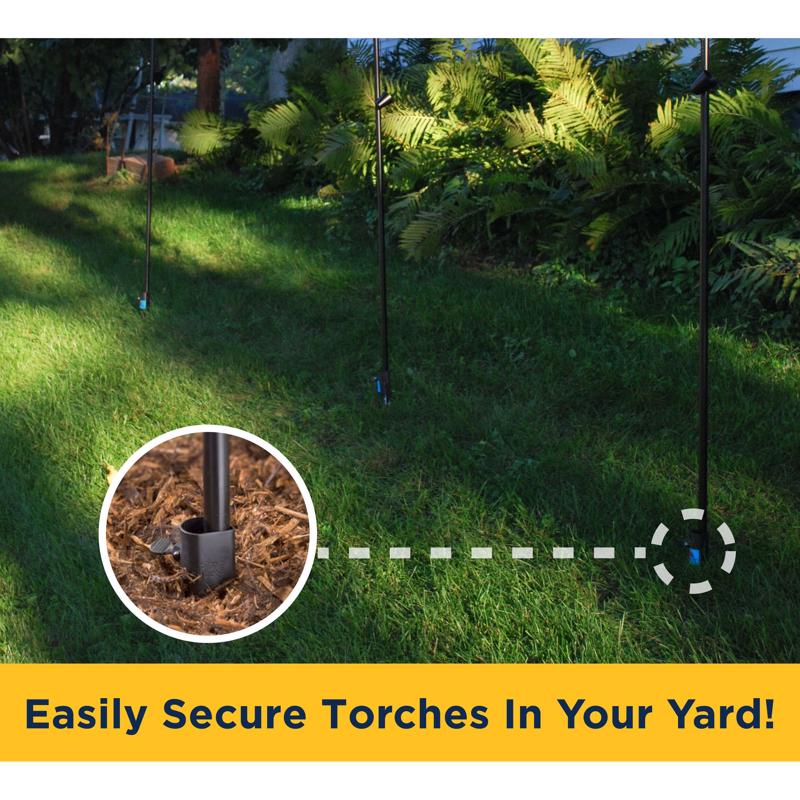 TIKI Black Metal 10.75 in. Torch Stake Outdoor Torch