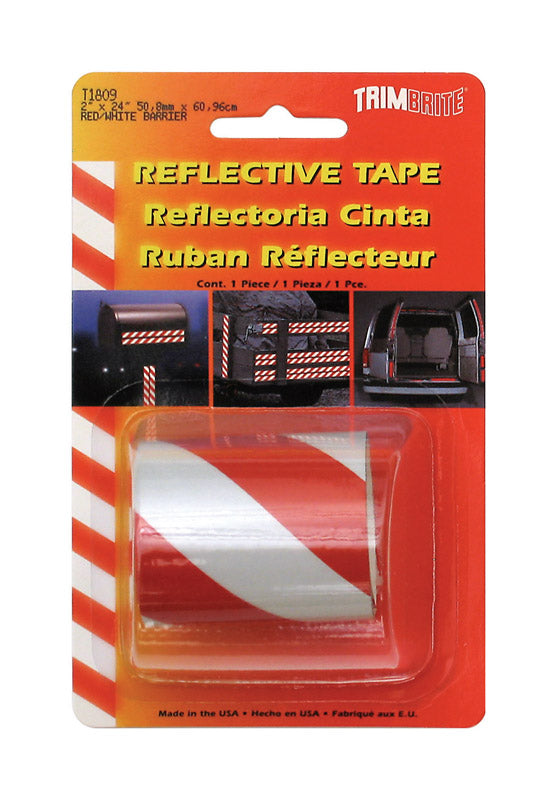 Trim Brite 2 in. W X 24 in. L Red/White Reflective Tape