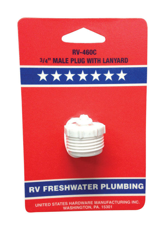 US Hardware Male Hose Plug With Lanyard
