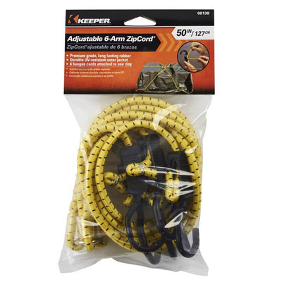 Keeper Black/Yellow Adjustable Bungee Cord 50 in. L X 0.14 in.