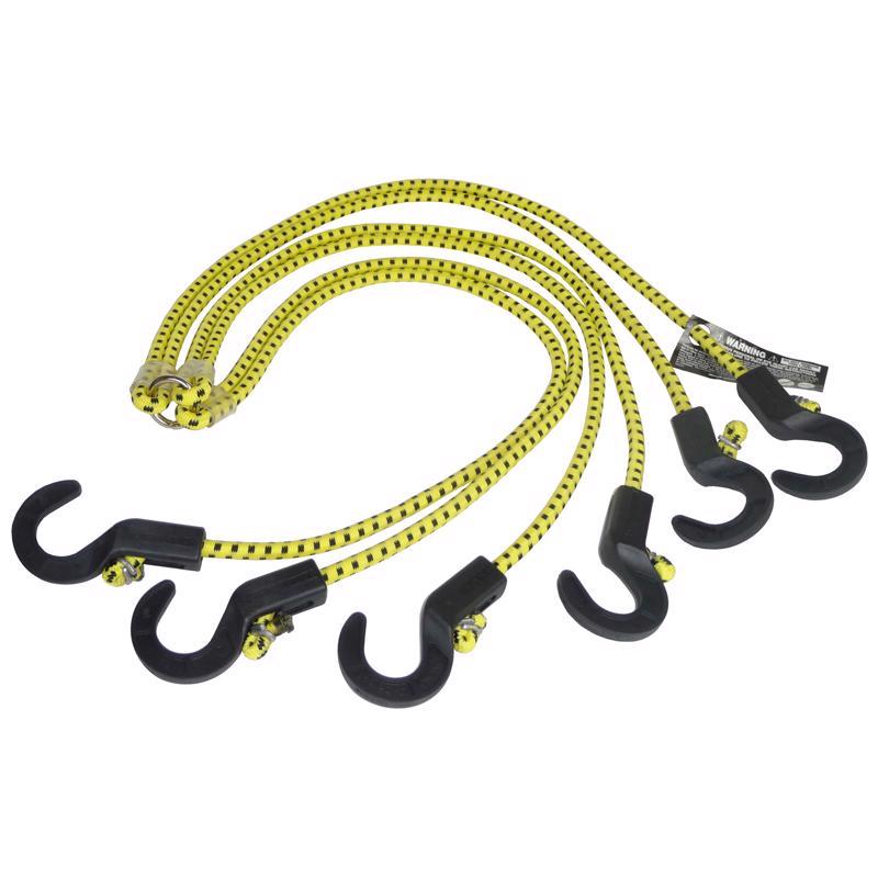Keeper Black/Yellow Adjustable Bungee Cord 50 in. L X 0.14 in.