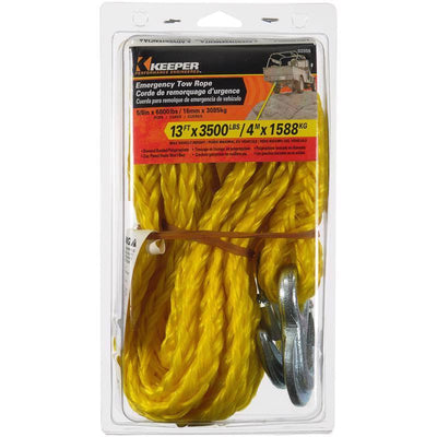 Keeper 5/8 in. W X 13 ft. L Yellow Tow Rope 3500 lb