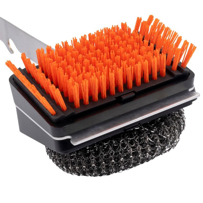 Oklahoma Joe's Blacksmith Grill Brush with Scraper 3.75 in. H X 4.75 in. L X 3.75 in. W
