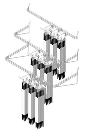 1 in. H X 16 in. W X 7 in. D Silver Metal Waterfall Peg Organizer Rack