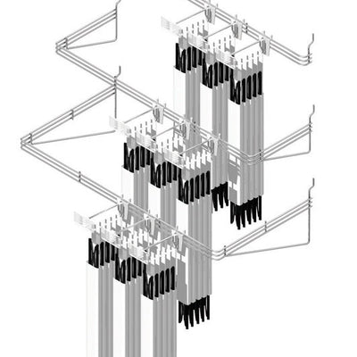 1 in. H X 22 in. W X 7 in. D Silver Metal Waterfall Peg Organizer Rack