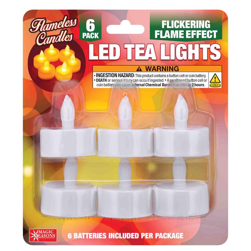 Magic Seasons White No Scent LED Flameless Tea Lights
