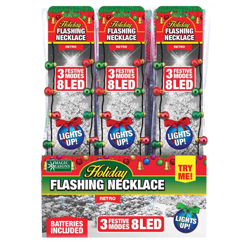 Magic Seasons Christmas Holiday Flashing Necklace