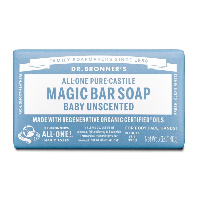 Dr. Bronner's Organic Unscented Scent Pure-Castile Baby Bar Soap 5 oz