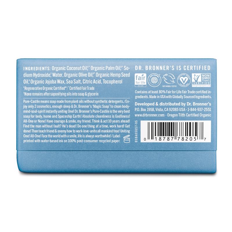 Dr. Bronner's Organic Unscented Scent Pure-Castile Baby Bar Soap 5 oz