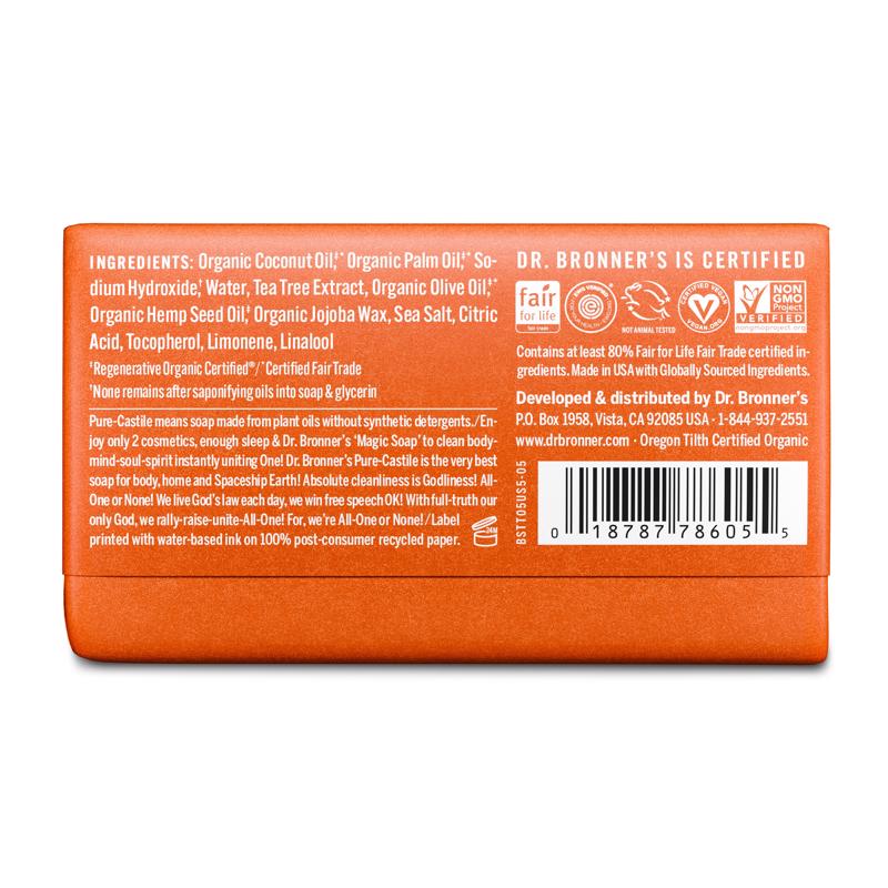 Dr. Bronner's Organic Tea Tree Scent Pure-Castile Bar Soap 5 oz