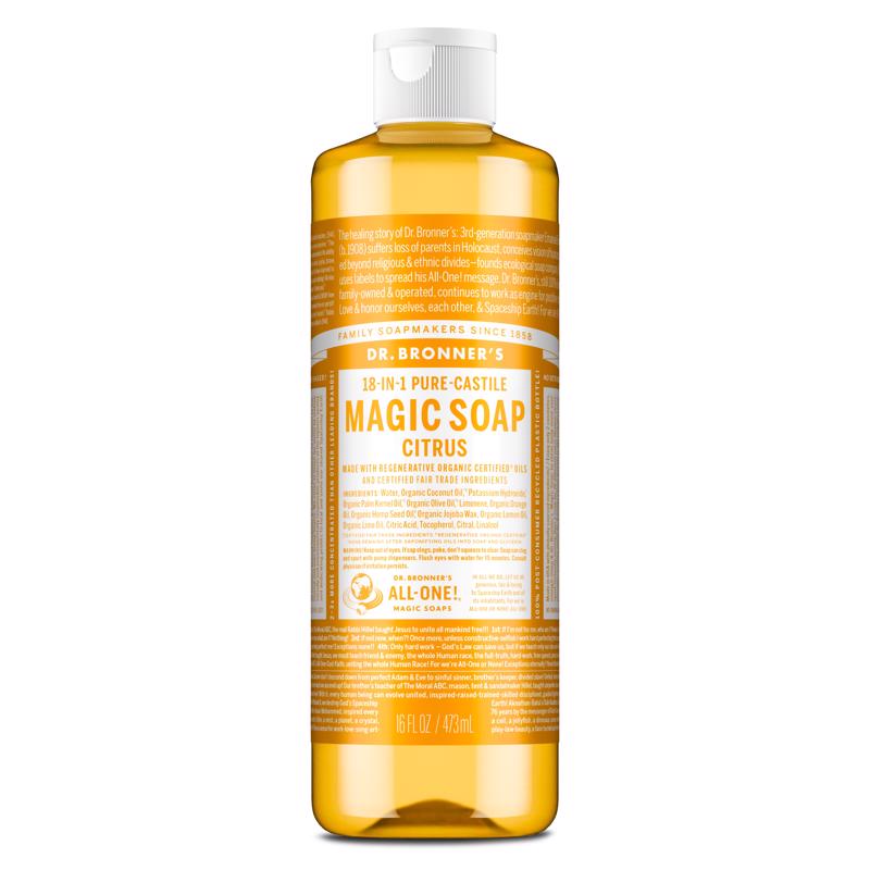 Dr. Bronner's Organic Citrus Orange Scent Pure-Castile Liquid Soap 16 oz