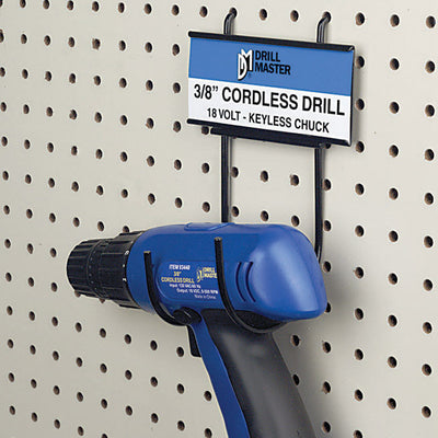 8 in. H X 3 in. W X 5 in. D Black Metal Power Drill Hanger Rack
