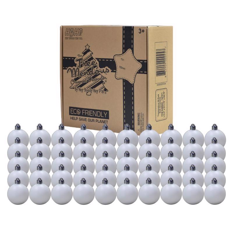 Hey Buddy Hey Pal Treemendous White Ball Ornament 2.35 in.