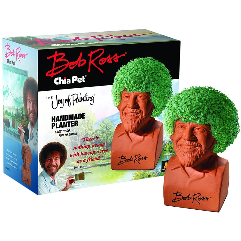 Chia Pet Bob Ross Decorative Planter Clay