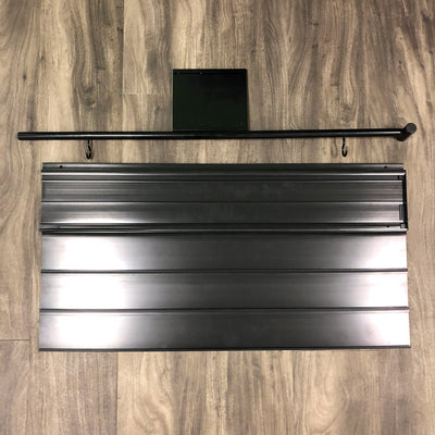 Black Hanging Mount End Cap Aisle Marker Holders Metal 4 in. W X 34 in. H