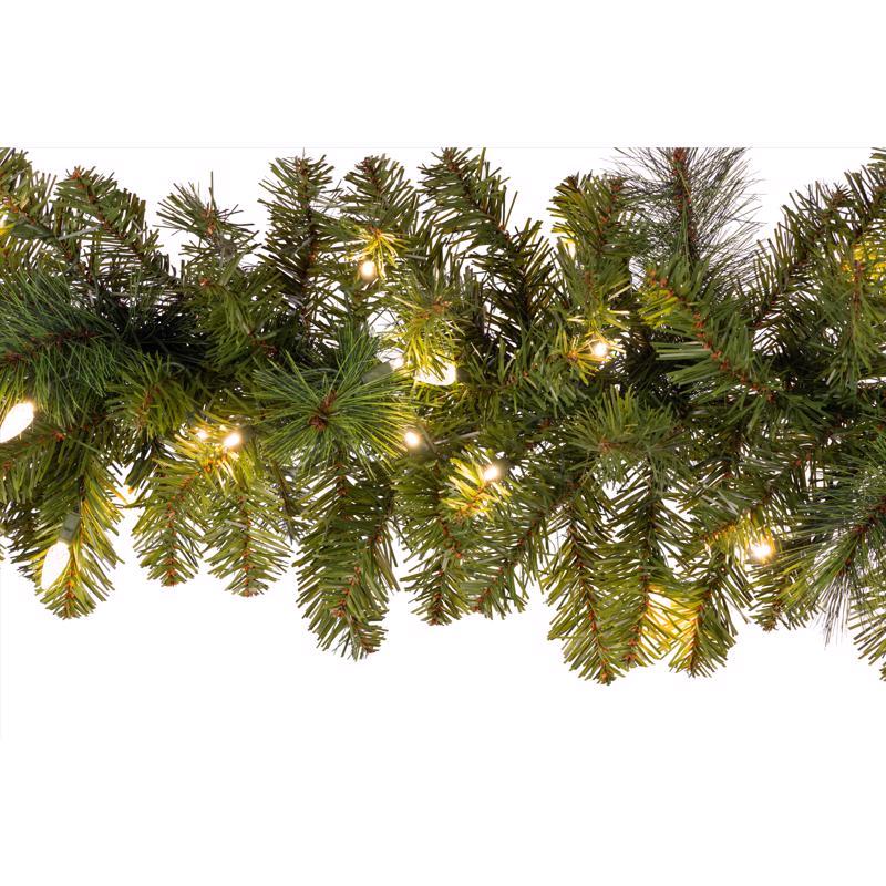 Celebrations Platinum 14 in. D X 9 ft. L LED Prelit Warm White Mixed Pine Christmas Garland