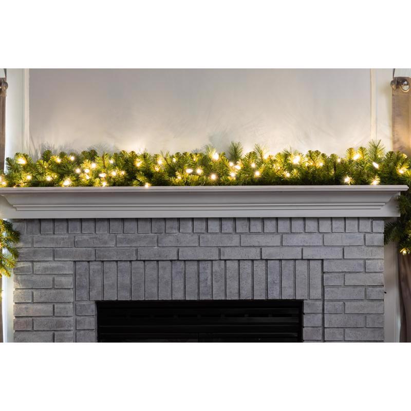 Celebrations Platinum 14 in. D X 9 ft. L LED Prelit Warm White Mixed Pine Christmas Garland