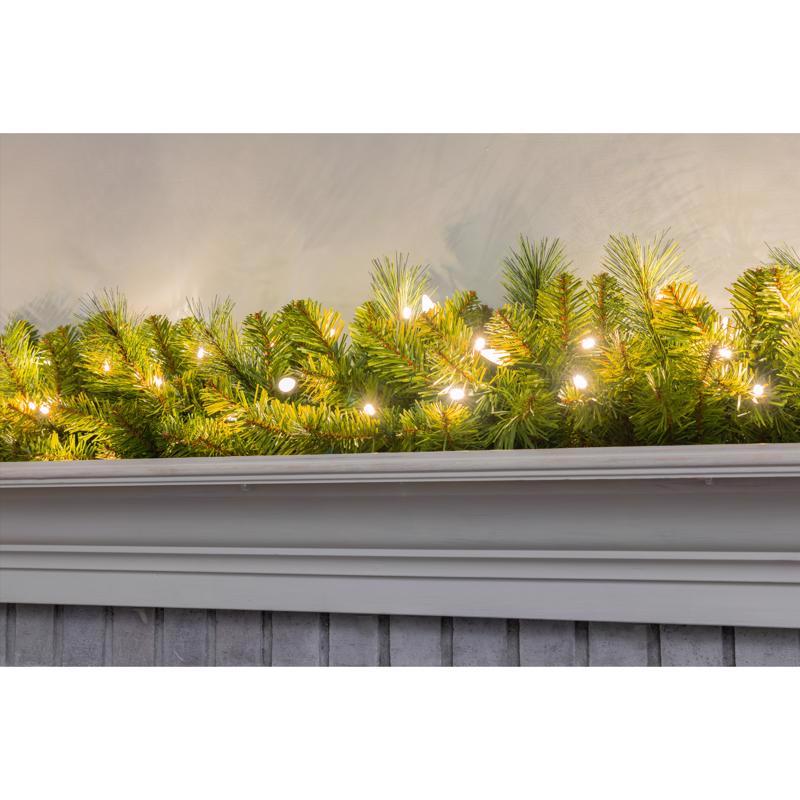 Celebrations Platinum 14 in. D X 9 ft. L LED Prelit Warm White Mixed Pine Christmas Garland