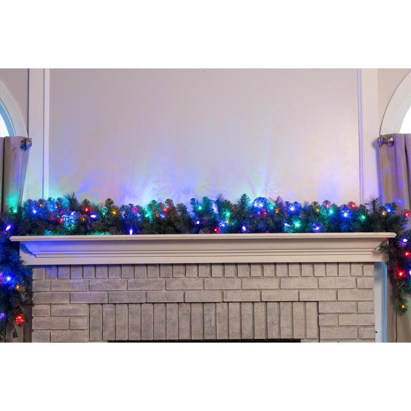 Celebrations Platinum 14 in. D X 9 ft. L LED Prelit Multicolored Mixed Pine Christmas Garland