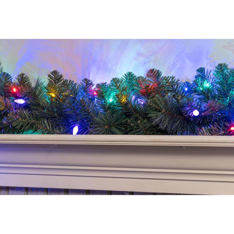 Celebrations Platinum 14 in. D X 9 ft. L LED Prelit Multicolored Mixed Pine Christmas Garland