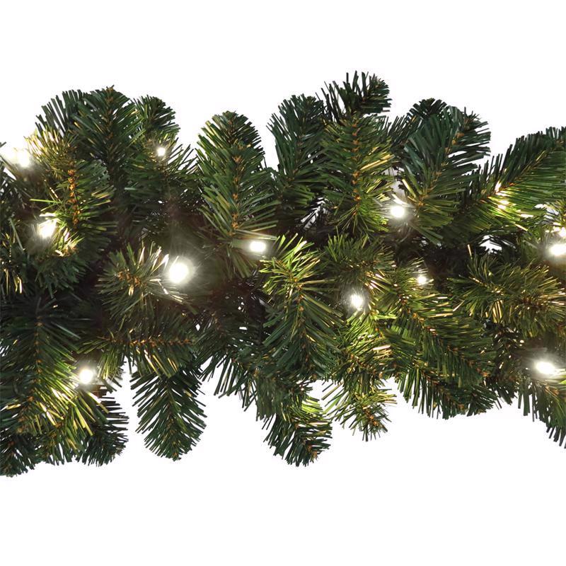 Celebrations Platinum 14 in. D X 9 ft. L LED Prelit Pure White Mixed Pine Christmas Garland