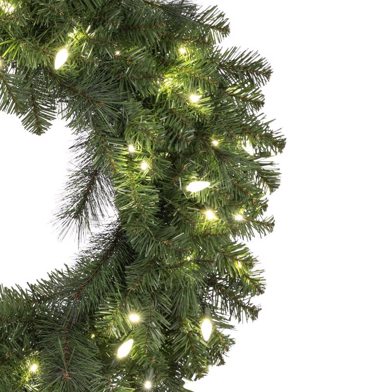 Celebrations Platinum 36 in. D LED Prelit Pure White Mixed Pine Christmas Wreath