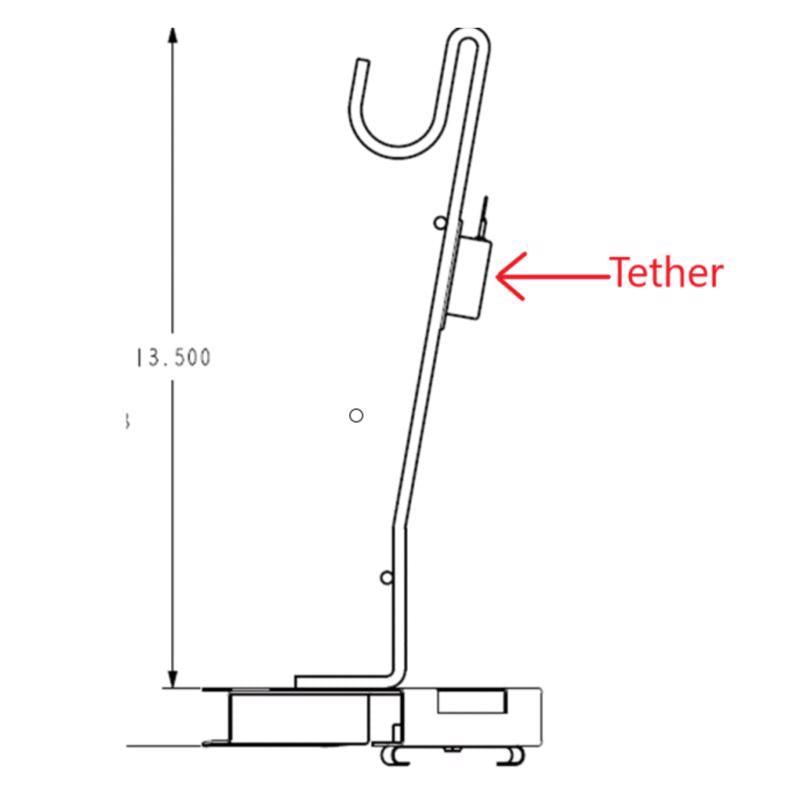 6 in. H X 4 in. W X 14.64 in. D Black Metal Grinder Tool Holder w/ tether Display